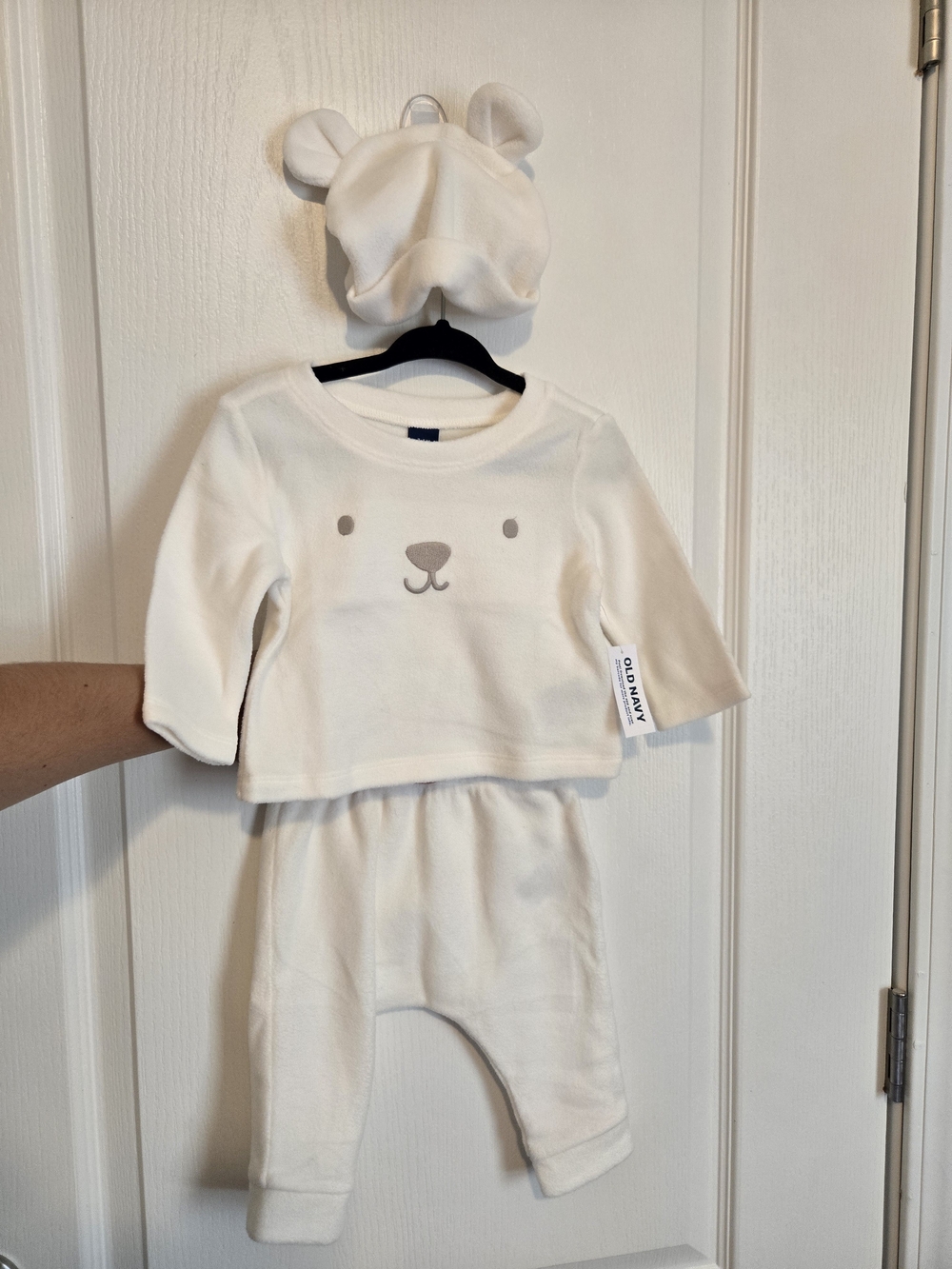 Old Navy Fleece Cream Bear 3-Piece Matching Set